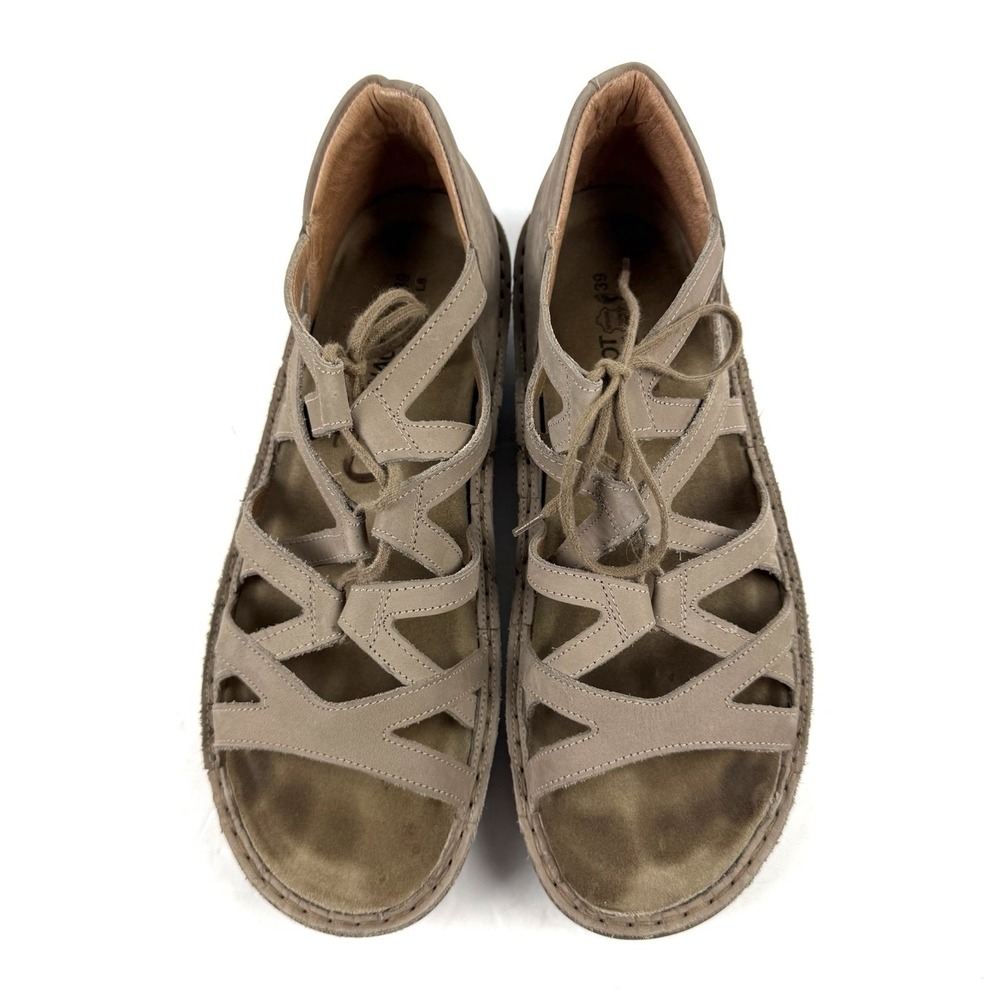 Naot Taupe Leather Cutout Sandals